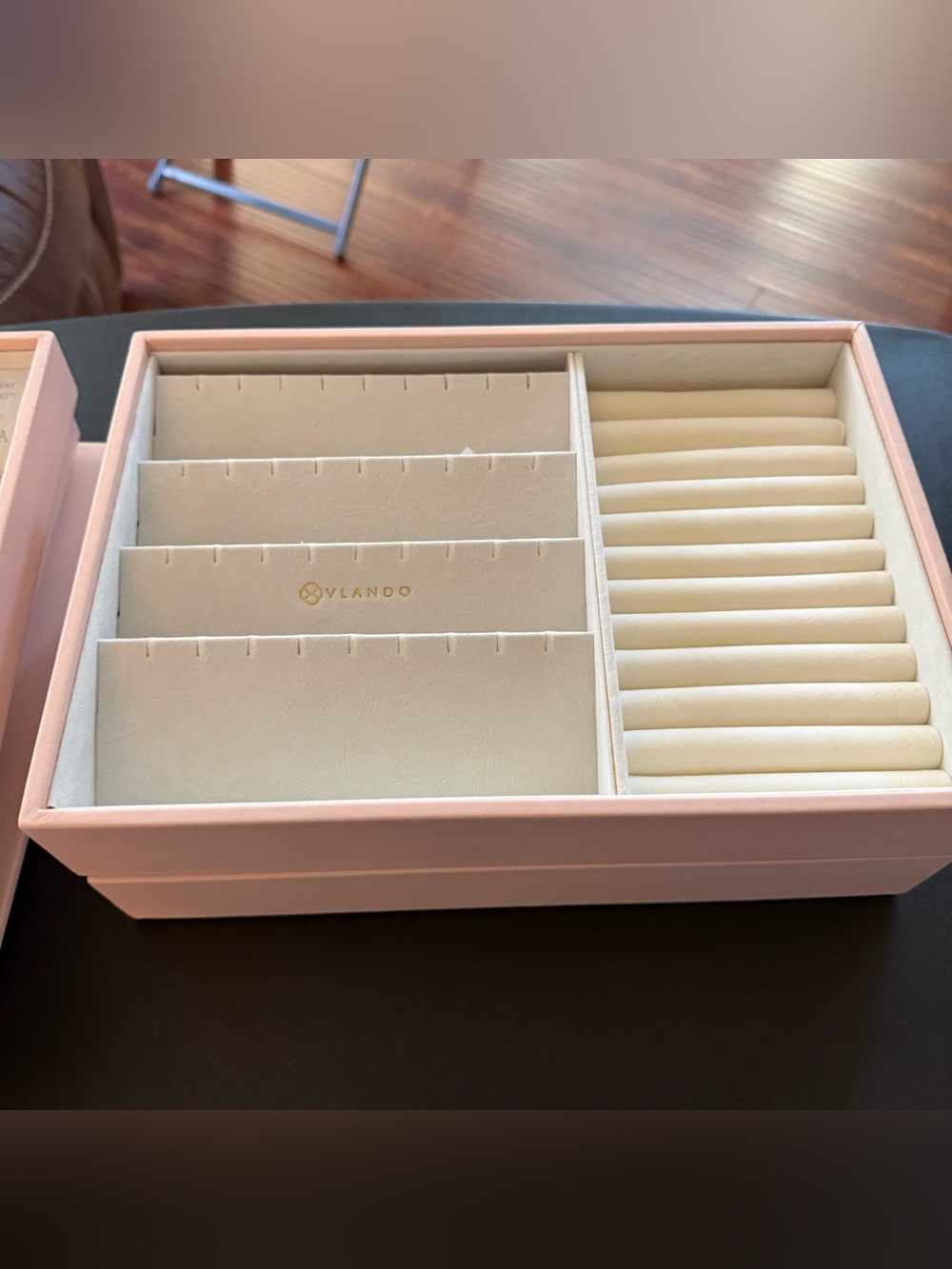 Vlando Stackable 4-Layer Jewelry Tray Organizer Box with Lid Pink - Picture 12 of 15